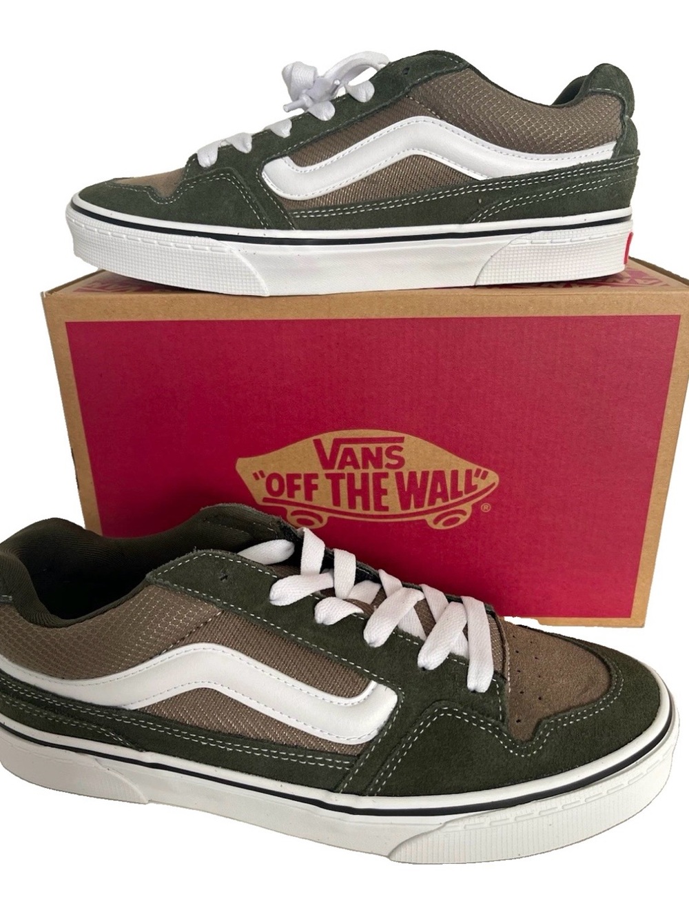 Vans Caldrone Embossed Sidewall Men's Size 9 Grape Leaf Olive Green VN000CXZ50K